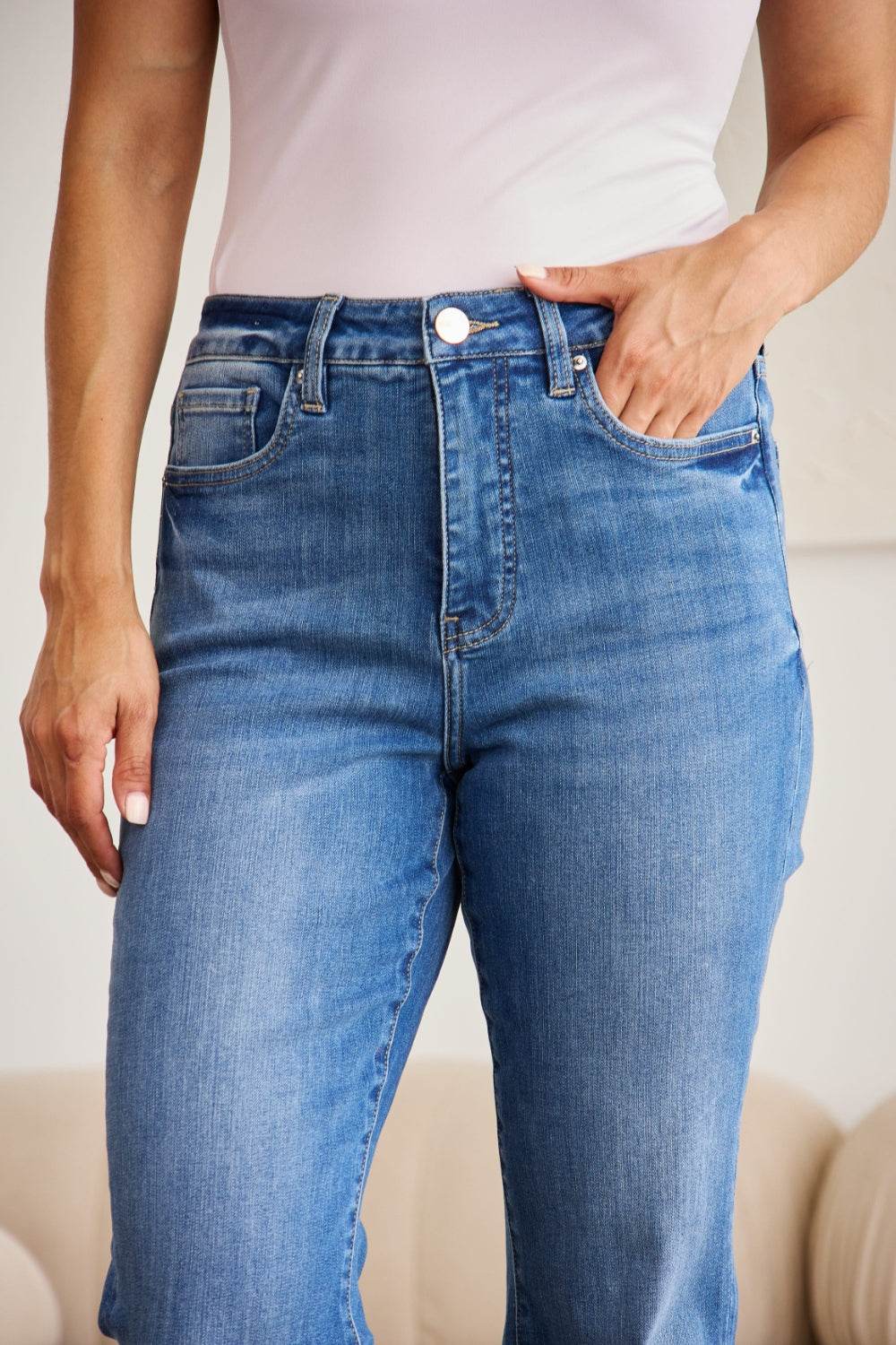 RFM Mini Mia Full Size Tummy Control High Waist Jeans - DaTrendStore.Com