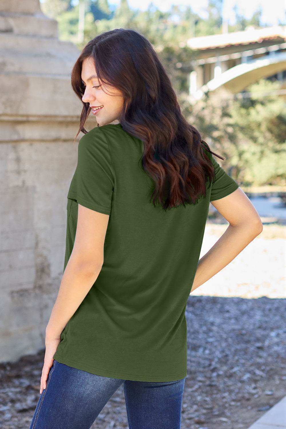 Basic Bae Full Size V-Neck Short Sleeve T-Shirt - DaTrendStore.Com