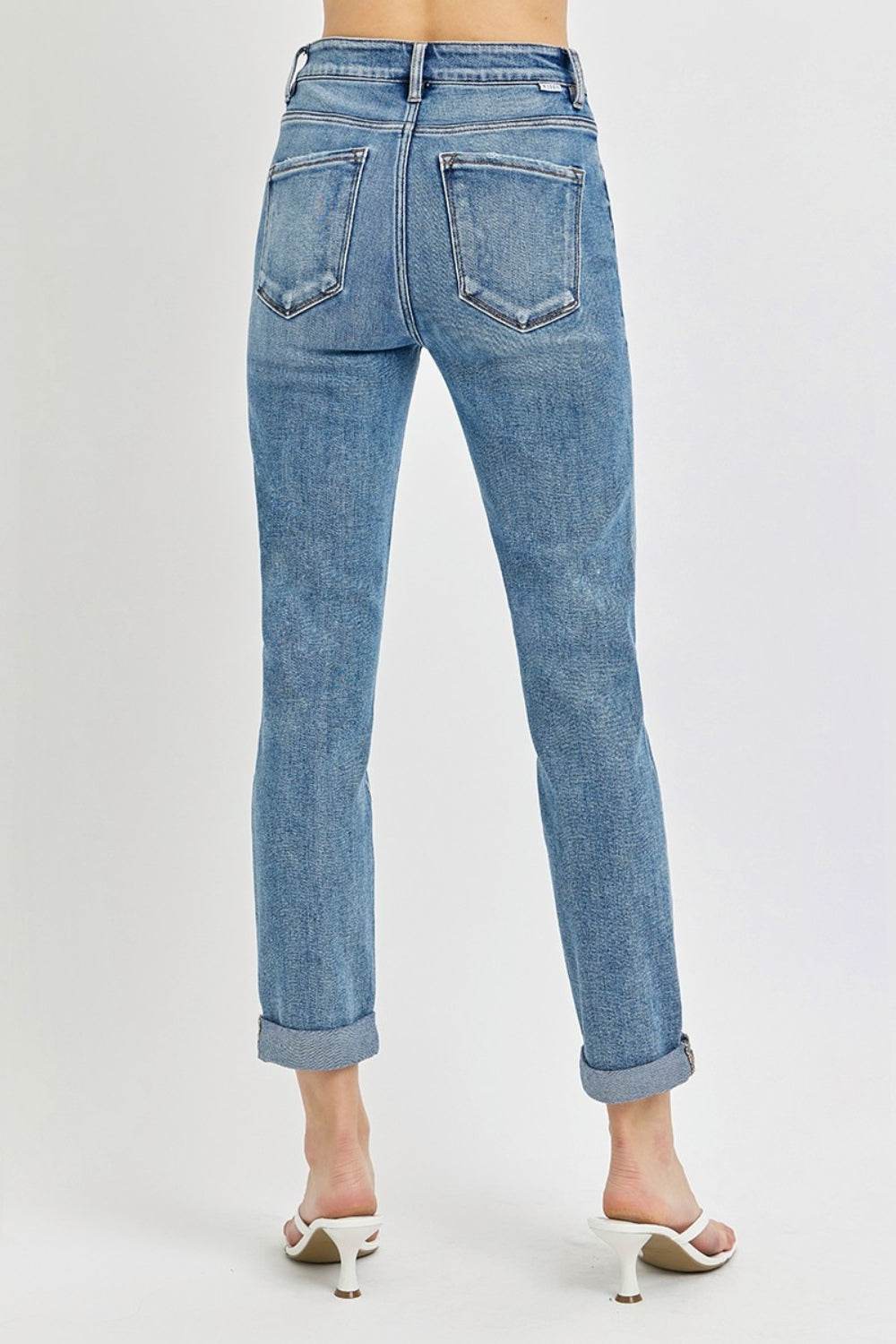 Risen Full Size High Rise Cropped Roll Up Jeans - DaTrendStore.Com