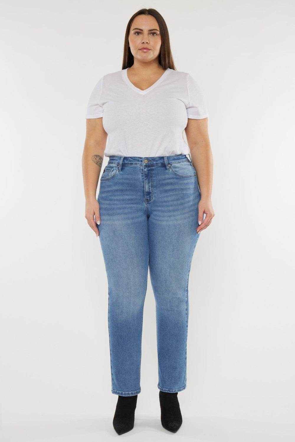 Kancan Full Size Cat's Whiskers High Waist Jeans - DaTrendStore.Com