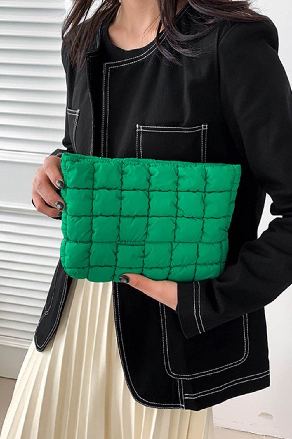 Zenana Quilted Puffy Pouch Clutch Bag - DaTrendStore.Com