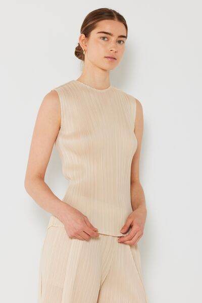 Marina West Swim Pleated Sleeveless Crewneck Tank - DaTrendStore.Com