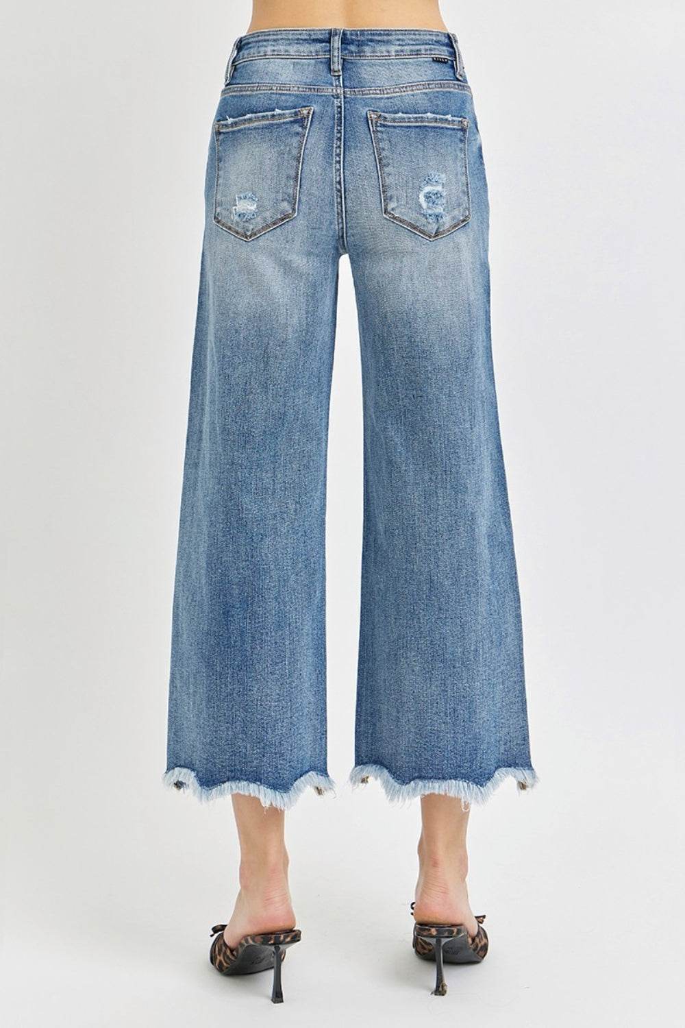 Risen High Rise Cropped Flare Jeans - DaTrendStore.Com
