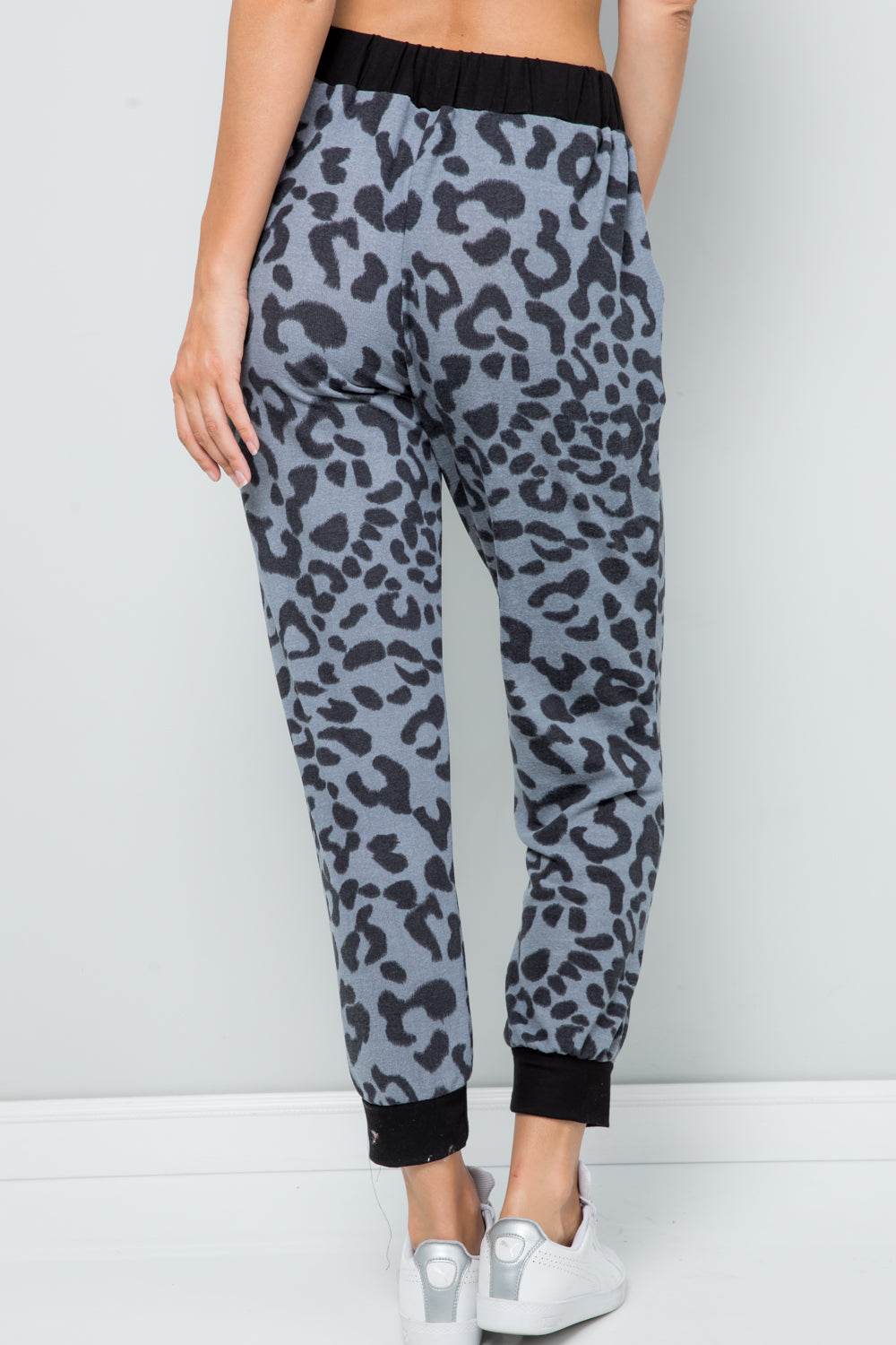 Celeste Full Size Leopard Contrast Sweatpants - DaTrendStore.Com