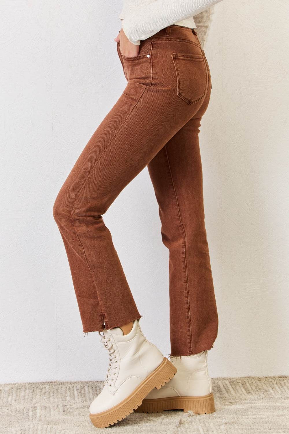 RISEN Full Size High Rise Tummy Control Straight Jeans - DaTrendStore.Com