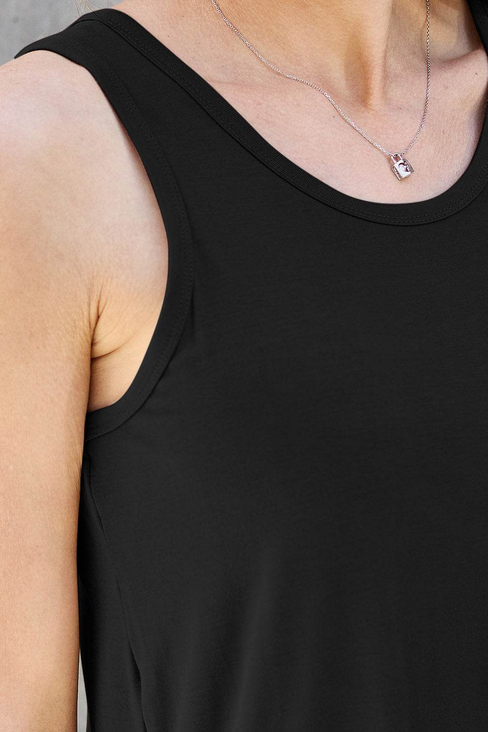 Basic Bae Full Size Round Neck Curved Hem Tank - DaTrendStore.Com