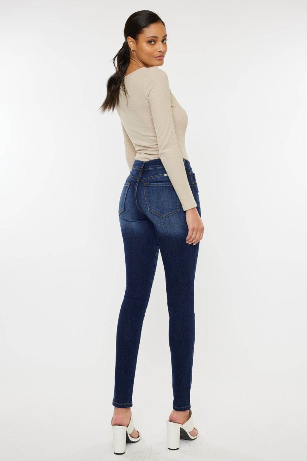Kancan Mid Rise Gradient Skinny Jeans - DaTrendStore.Com