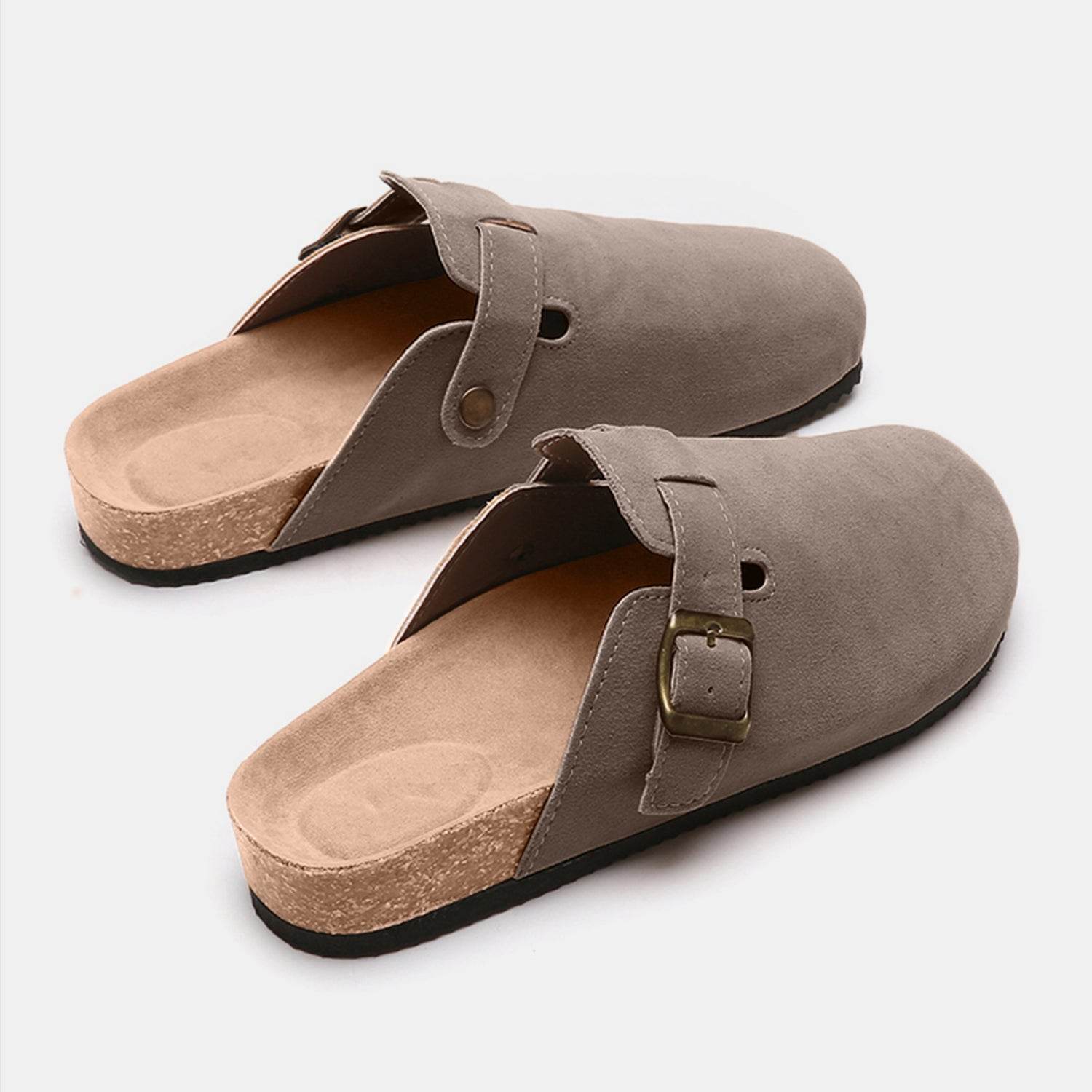 Suede Closed Toe Buckle Slide - DaTrendStore.Com