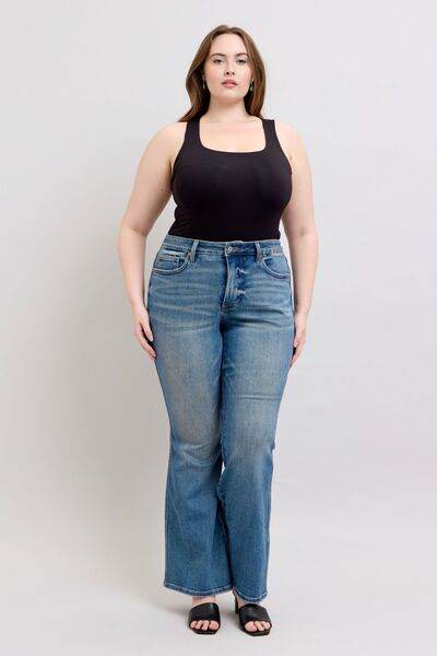 Judy Blue MR Tummy Control Vintage Wash Jeans - DaTrendStore.Com