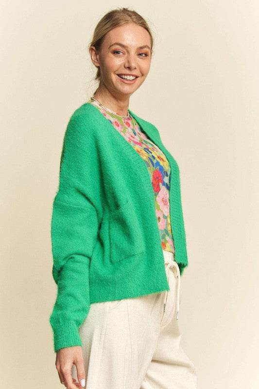 Davi & Dani Open Front Drop Shoulder Cardigan - DaTrendStore.Com