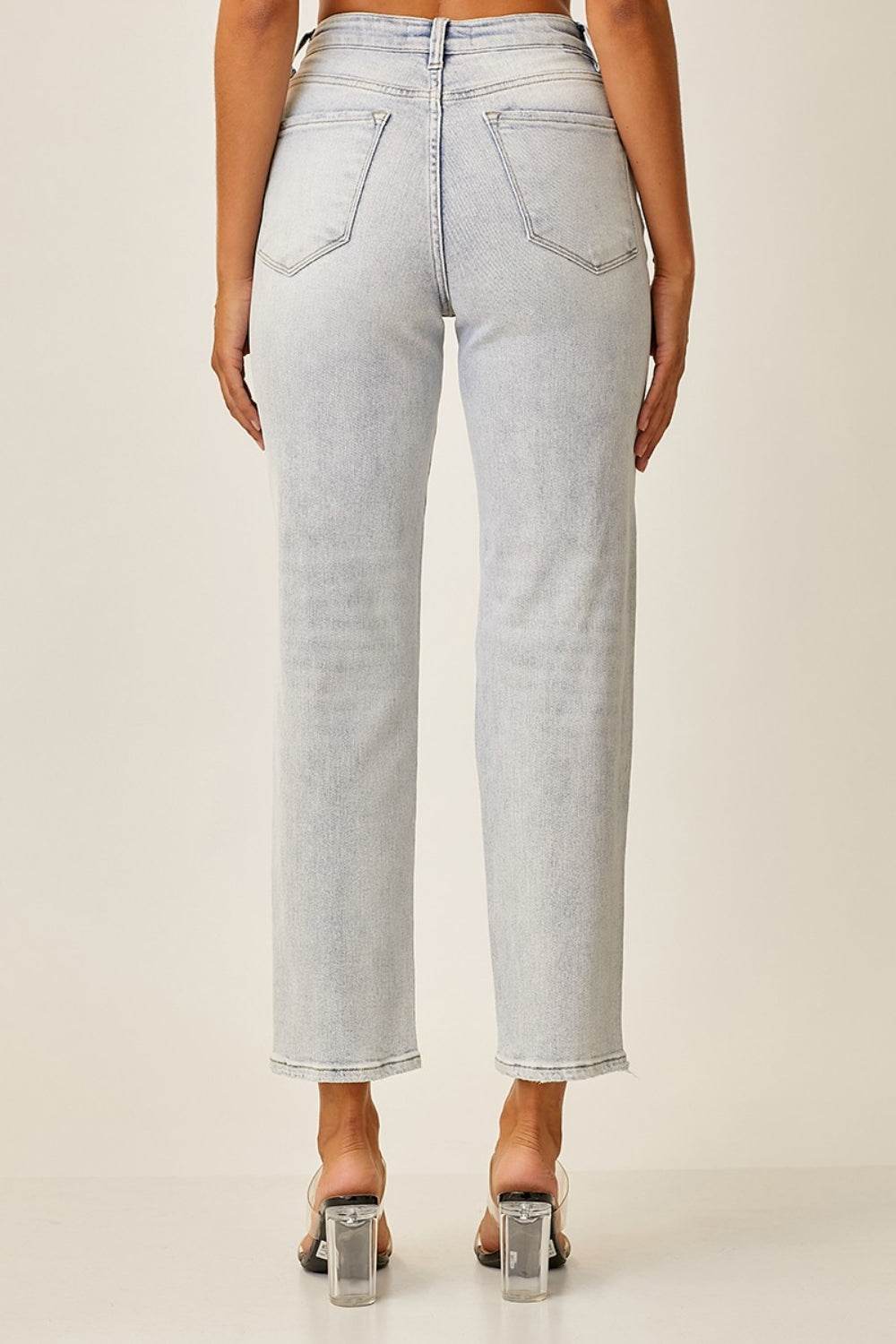RISEN High Rise Distressed Relaxed Jeans - DaTrendStore.Com