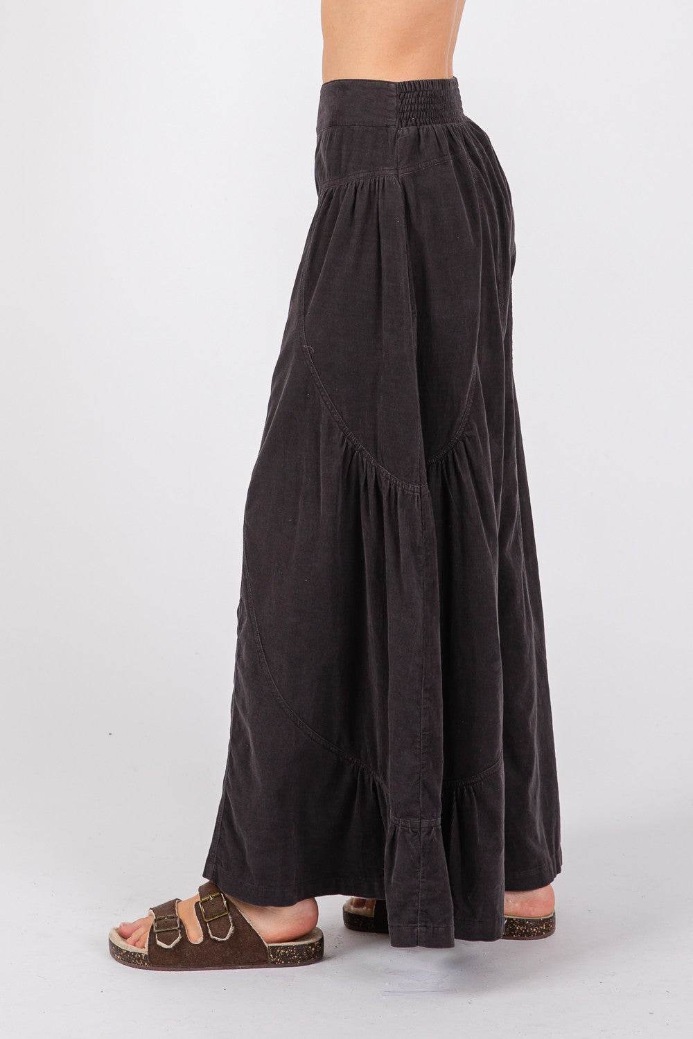 SAGE + FIG High Rise Corduroy Wide Leg Pants - DaTrendStore.Com