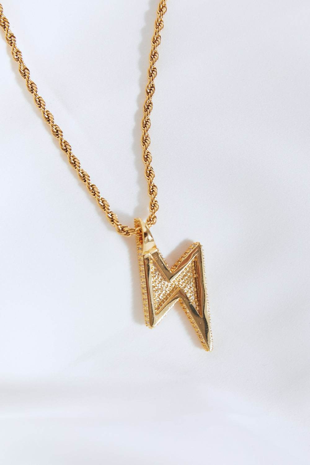 Brass Lightning Pendant Necklace - DaTrendStore.Com