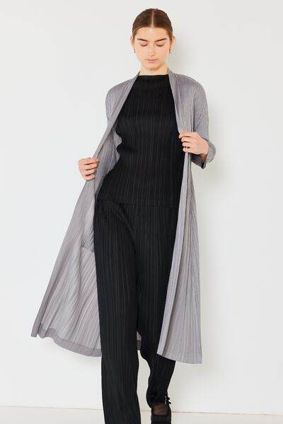 Marina West Swim Pleated Long Sleeve Cardigan - DaTrendStore.Com