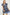 Umgee Floral Contrast Trim Ruffle Hem Mini Dress - Indigo