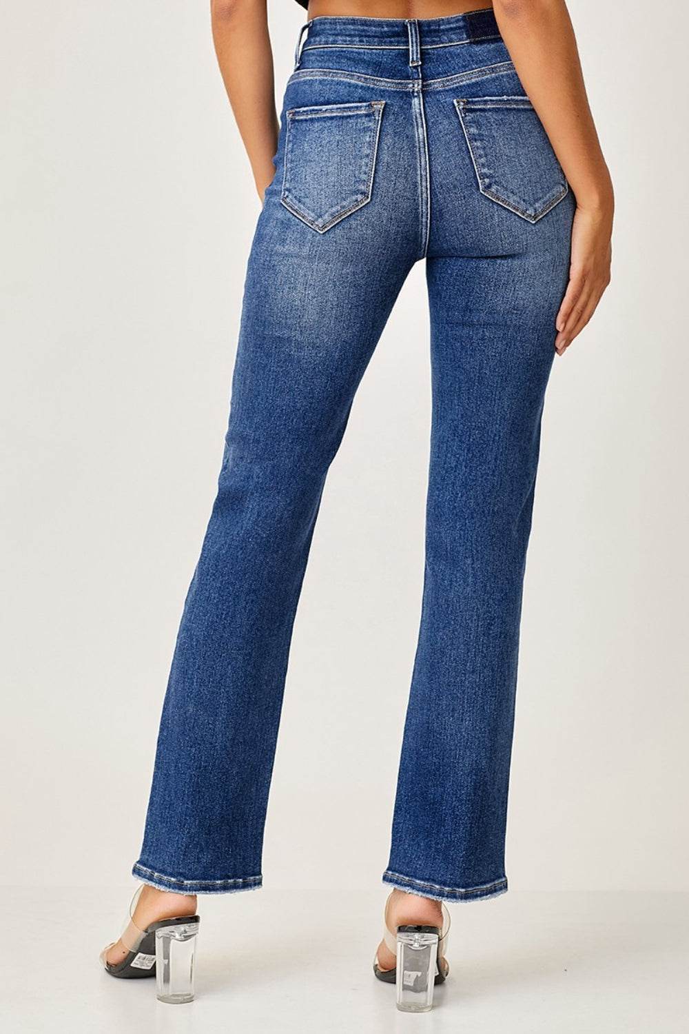 RISEN Mid Rise Slim Straight Jeans - DaTrendStore.Com