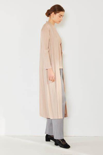 Marina West Swim Pleated Long Sleeve Cardigan - DaTrendStore.Com