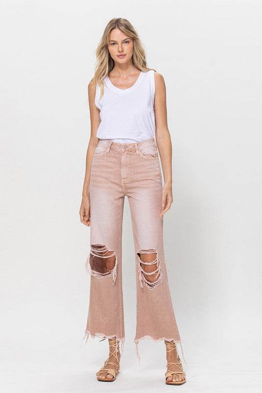 90's Vintage Crop Flare Jeans - DaTrendStore.Com