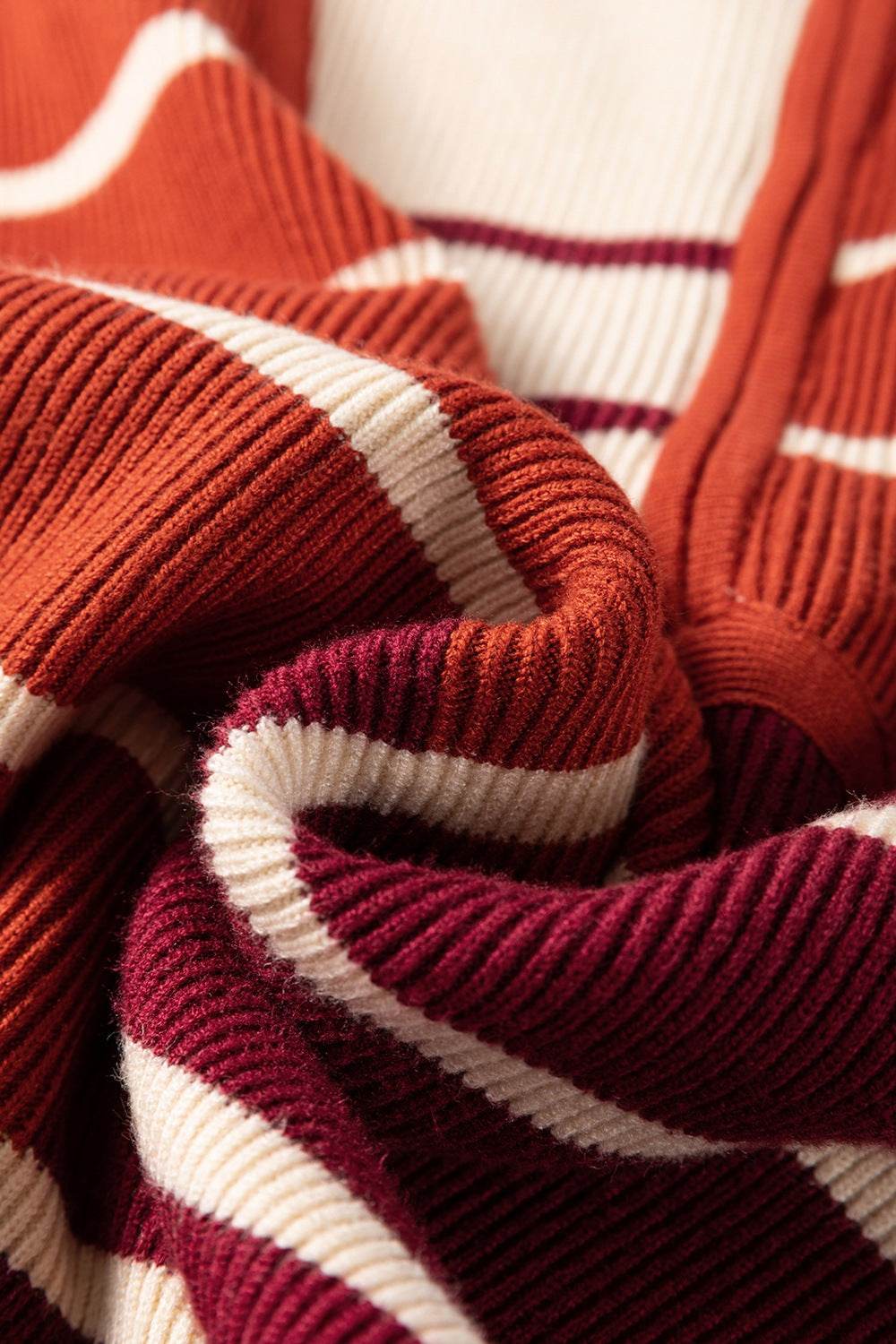Striped Quarter Zip Cap Sleeve Sweater Dress - DaTrendStore.Com
