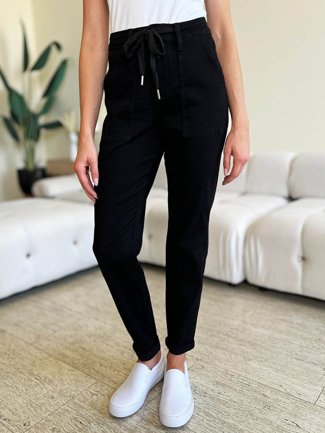 Judy Blue Full Size High Waist Double Roll Cuff Jeans - DaTrendStore.Com