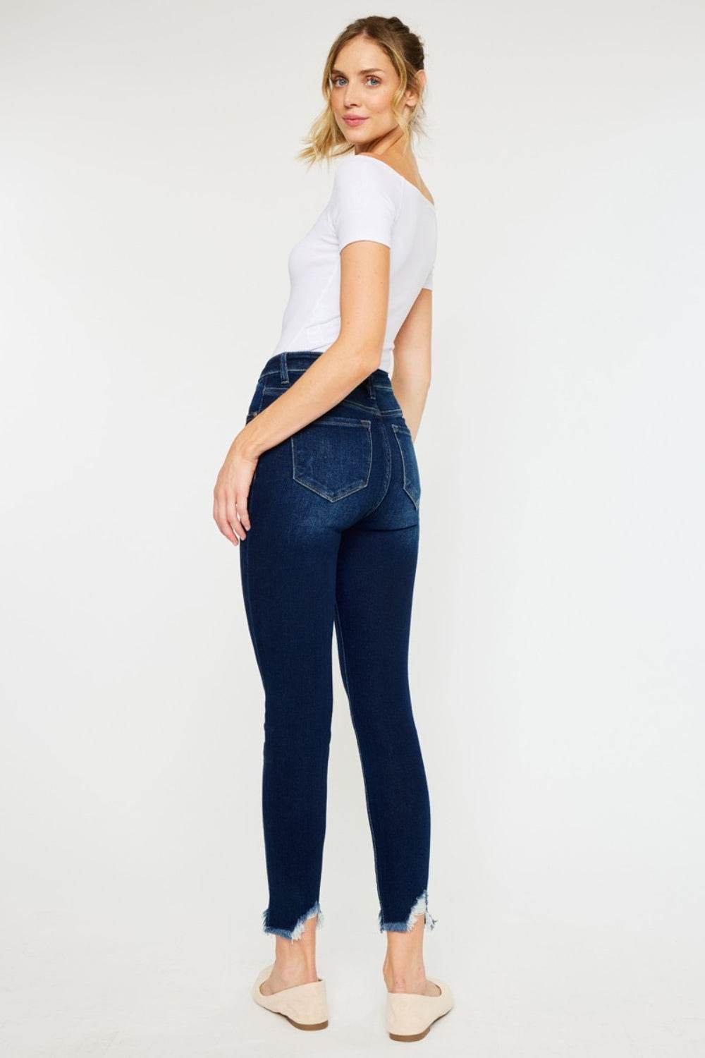 Kancan Full Size High Rise Frayed Ankle Skinny Jeans - DaTrendStore.Com