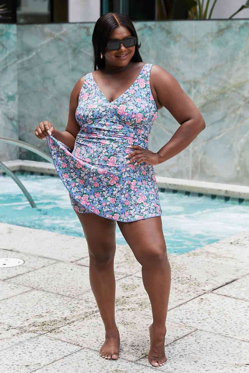 Marina West Swim Full Size Clear Waters Swim Dress in Rose Sky - DaTrendStore.Com