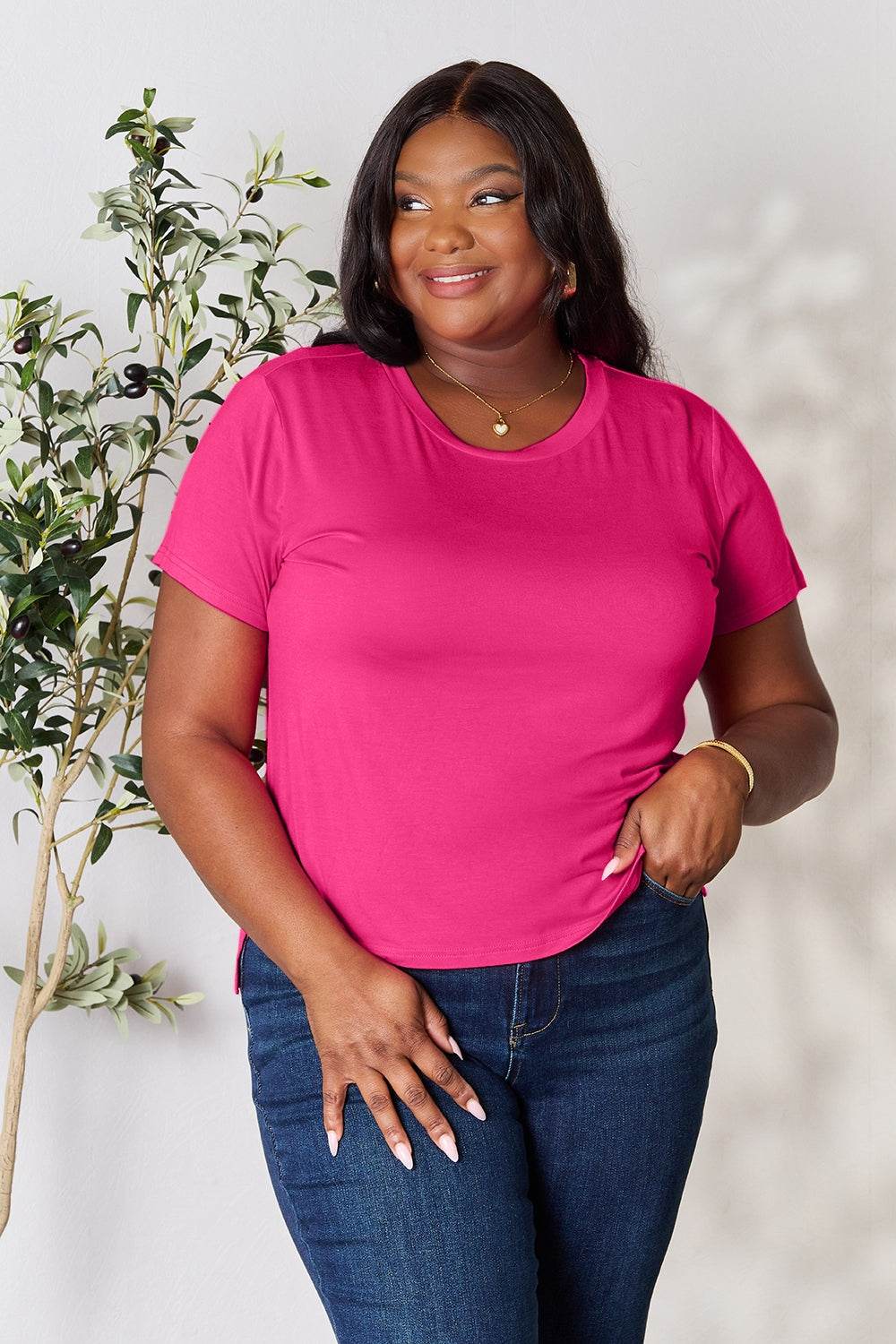 Basic Bae Full Size Round Neck Short Sleeve T-Shirt - DaTrendStore.Com