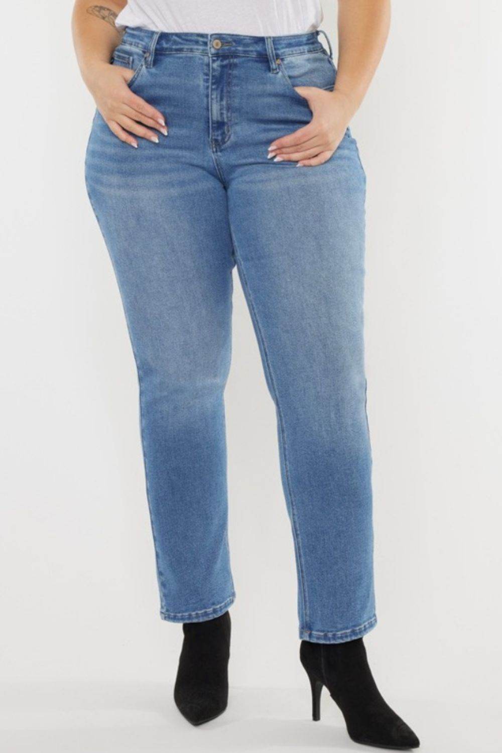 Kancan Full Size Cat's Whiskers High Waist Jeans - DaTrendStore.Com