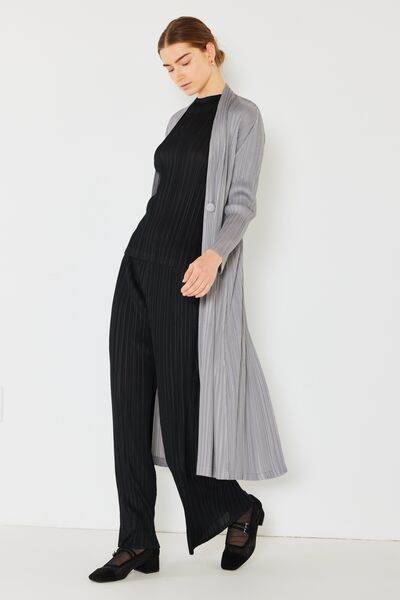 Marina West Swim Pleated Long Sleeve Cardigan - DaTrendStore.Com