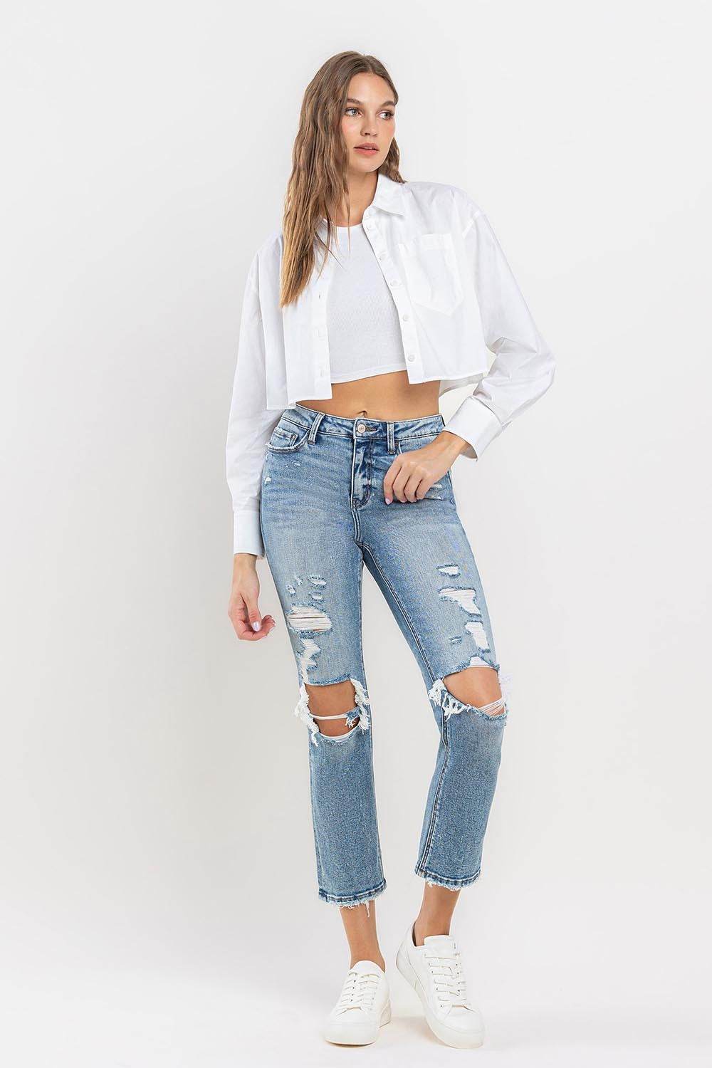 Lovervet Full Size High Rise Slim Straight Jeans - DaTrendStore.Com