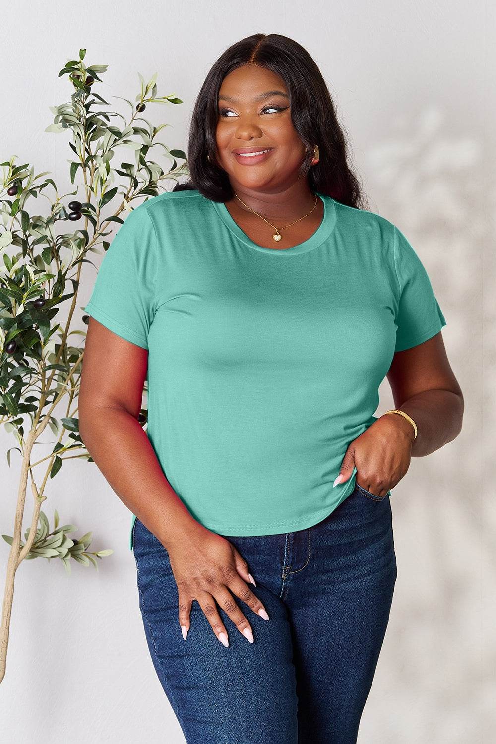 Basic Bae Full Size Round Neck Short Sleeve T-Shirt - DaTrendStore.Com
