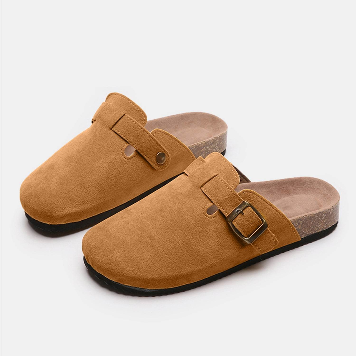 Suede Closed Toe Buckle Slide - DaTrendStore.Com