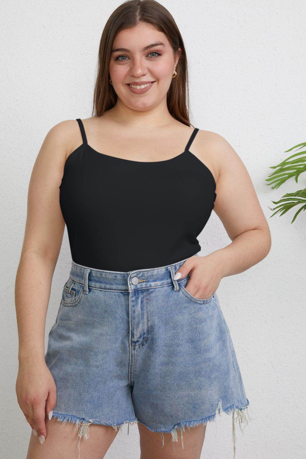 Basic Bae Full Size Round Neck Slim Cami - DaTrendStore.Com