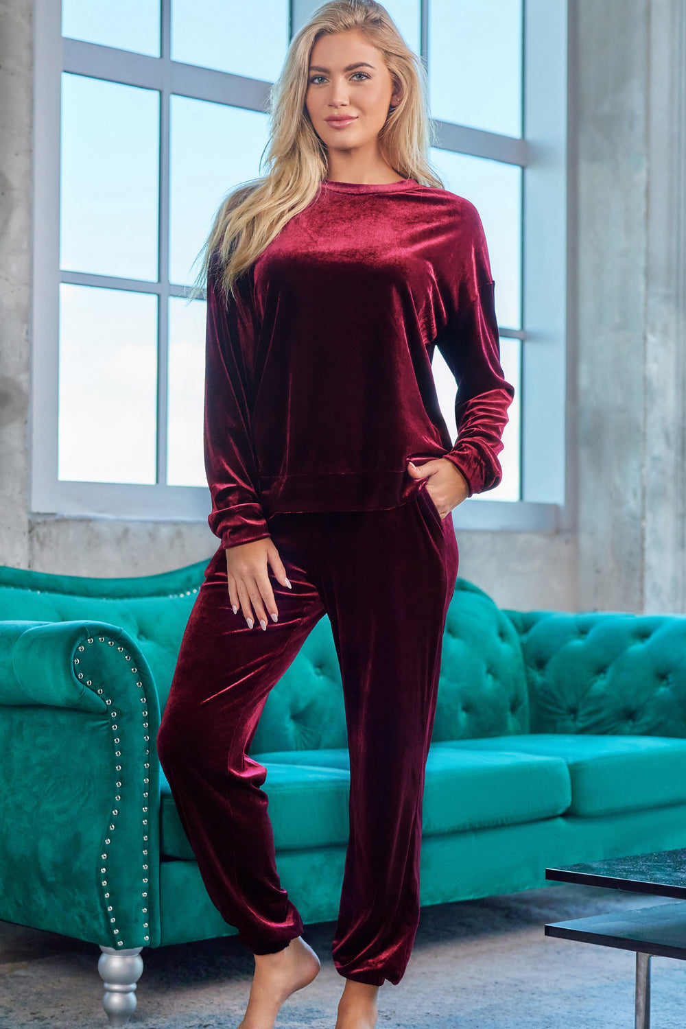 Long Sleeve Top and Pants Lounge Set