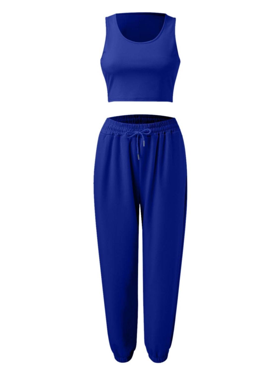 Wide Strap Top and Drawstring Joggers Set - DaTrendStore.Com