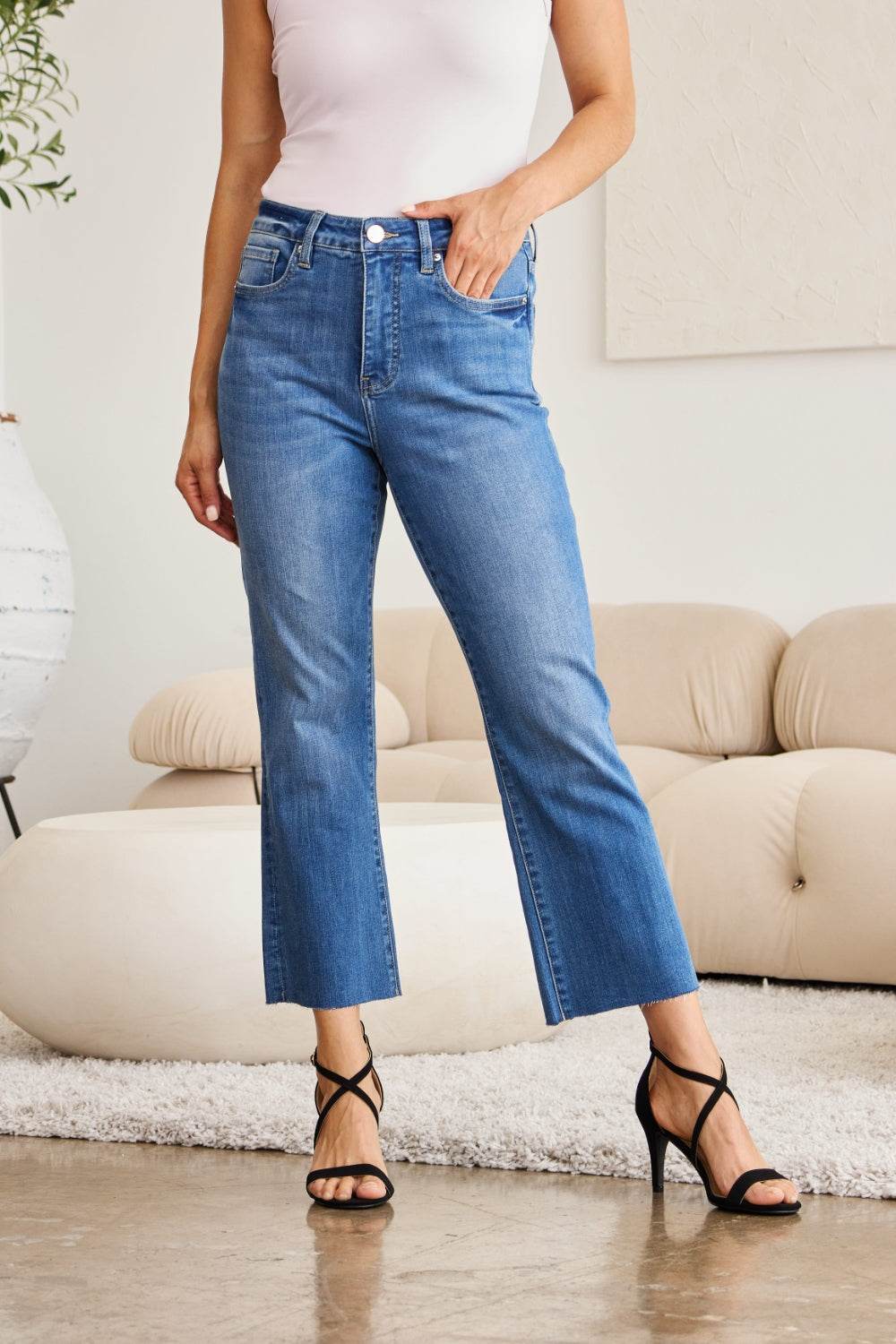 RFM Mini Mia Full Size Tummy Control High Waist Jeans - DaTrendStore.Com
