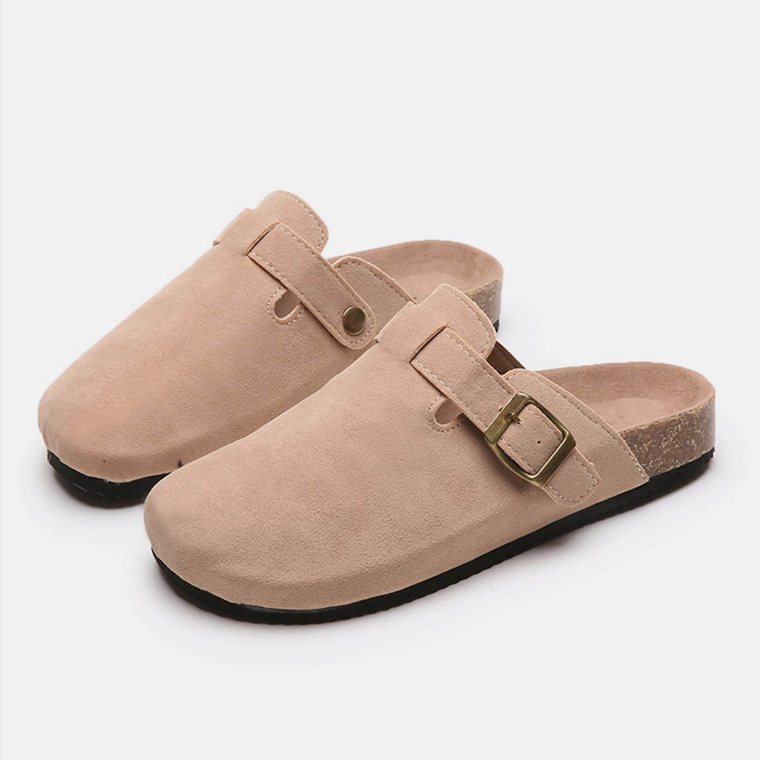 Suede Closed Toe Buckle Slide - DaTrendStore.Com