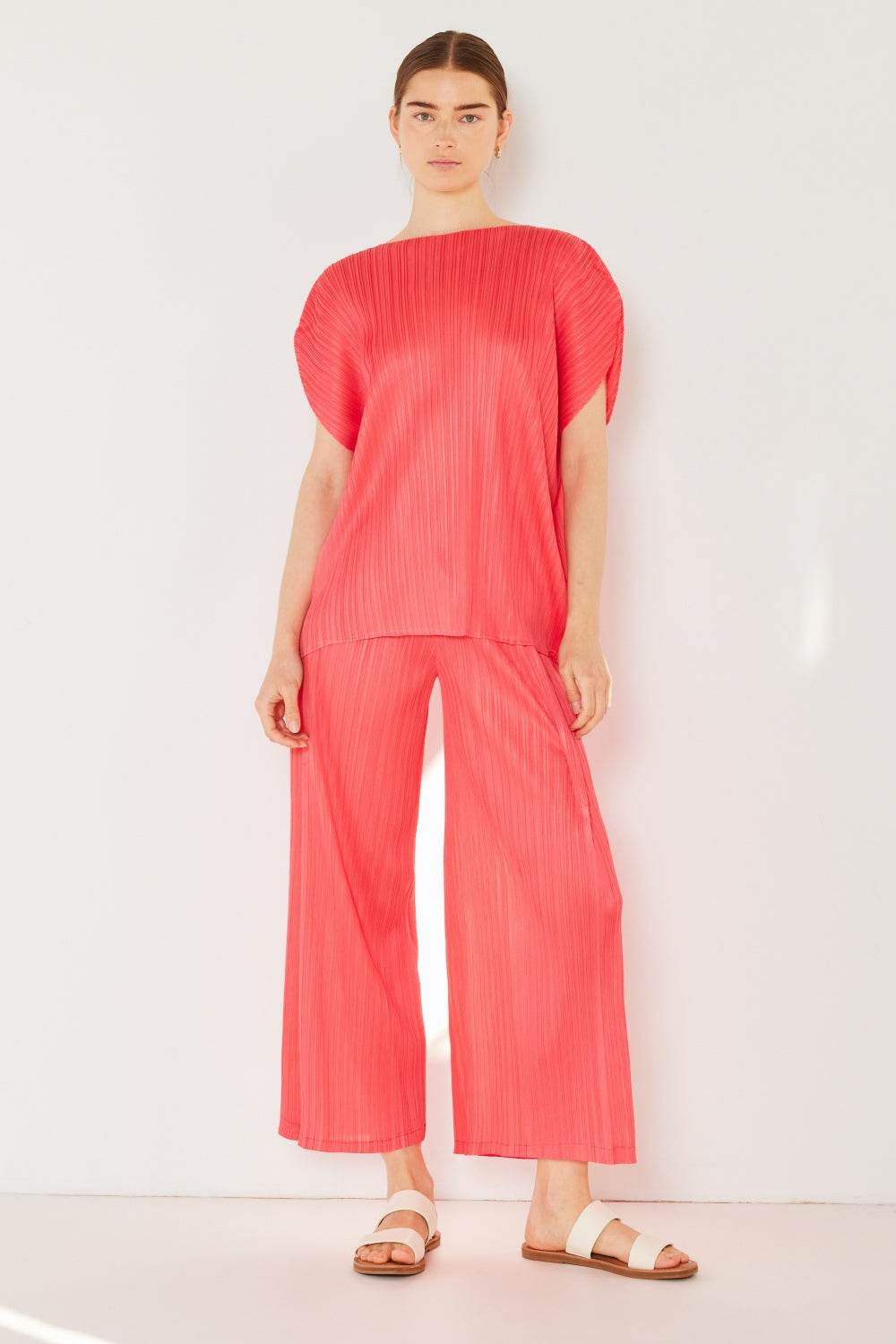 Marina West Swim Pleated Wide-Leg Pants with Side Pleat Detail - DaTrendStore.Com
