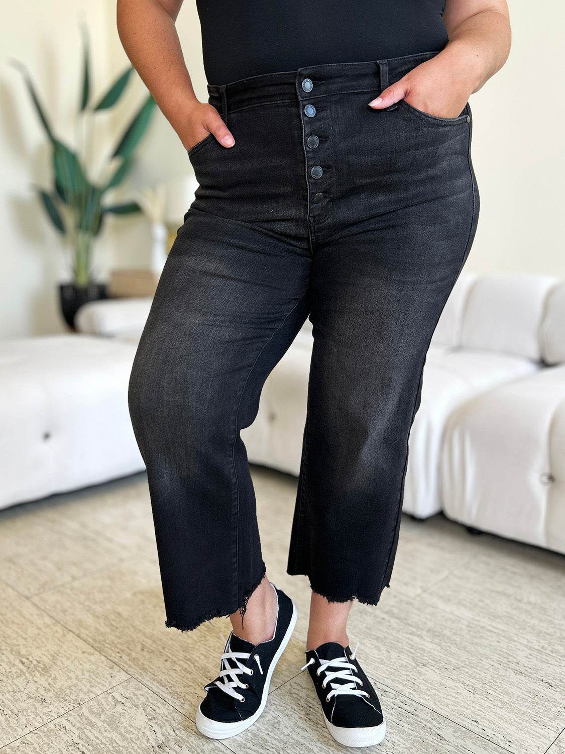 Judy Blue Full Size High Waist Button Fly Jeans - DaTrendStore.Com