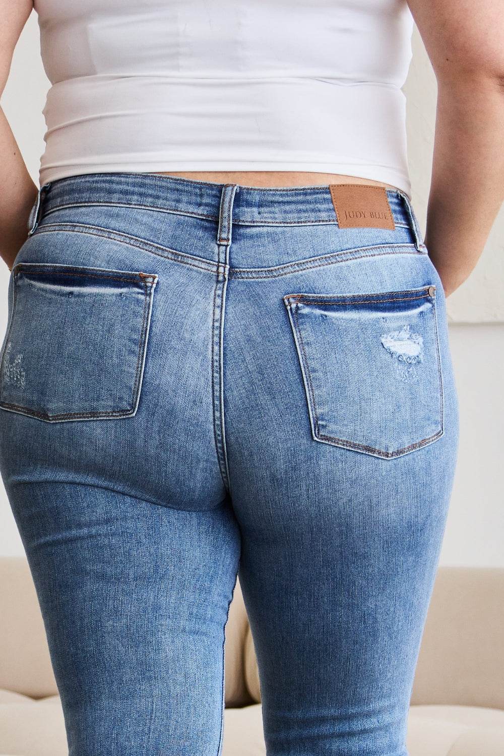 Judy Blue Full Size Release Hem Cropped Bootcut Jeans - DaTrendStore.Com