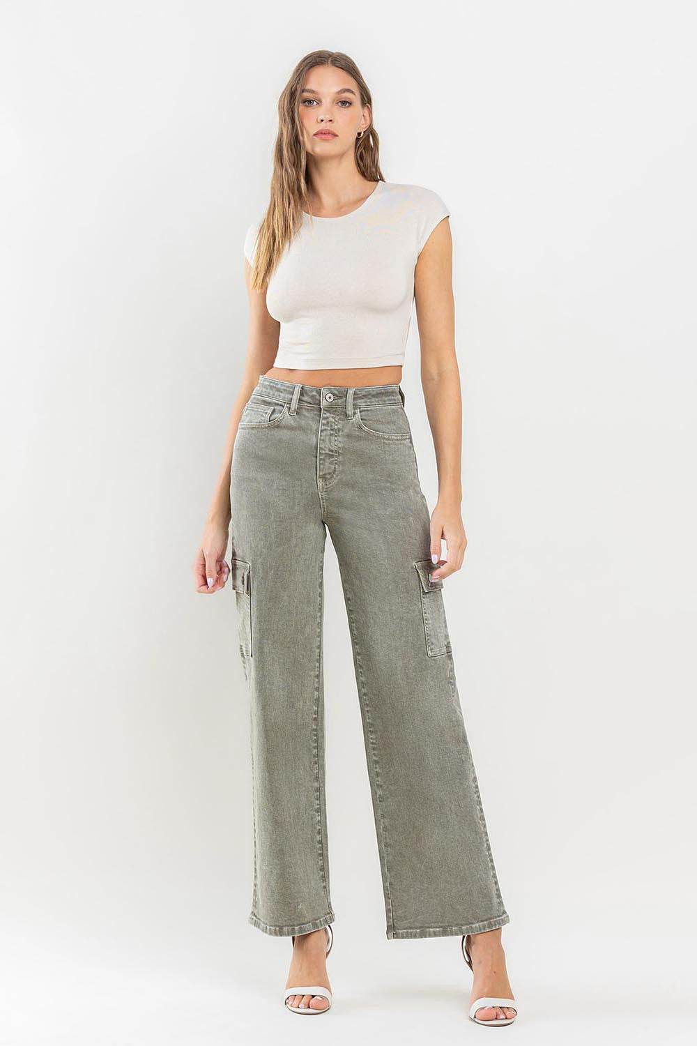Vervet by Flying Monkey 90's Super High Rise Cargo Jeans - DaTrendStore.Com