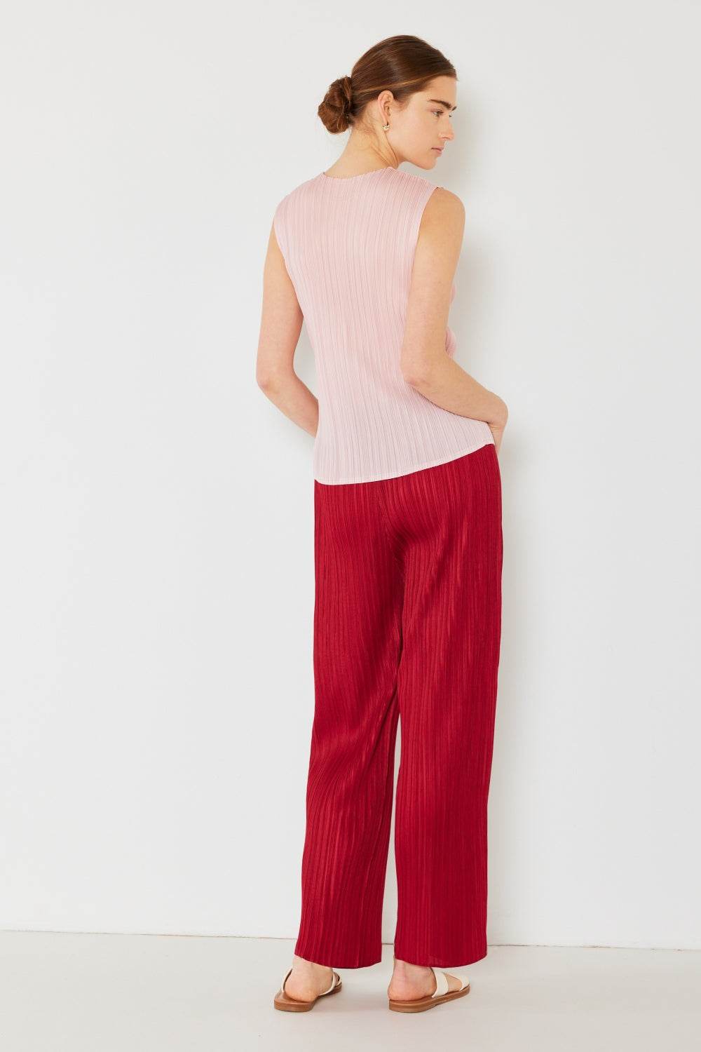 Marina West Swim Pleated Elastic-Waist Straight Pants - DaTrendStore.Com