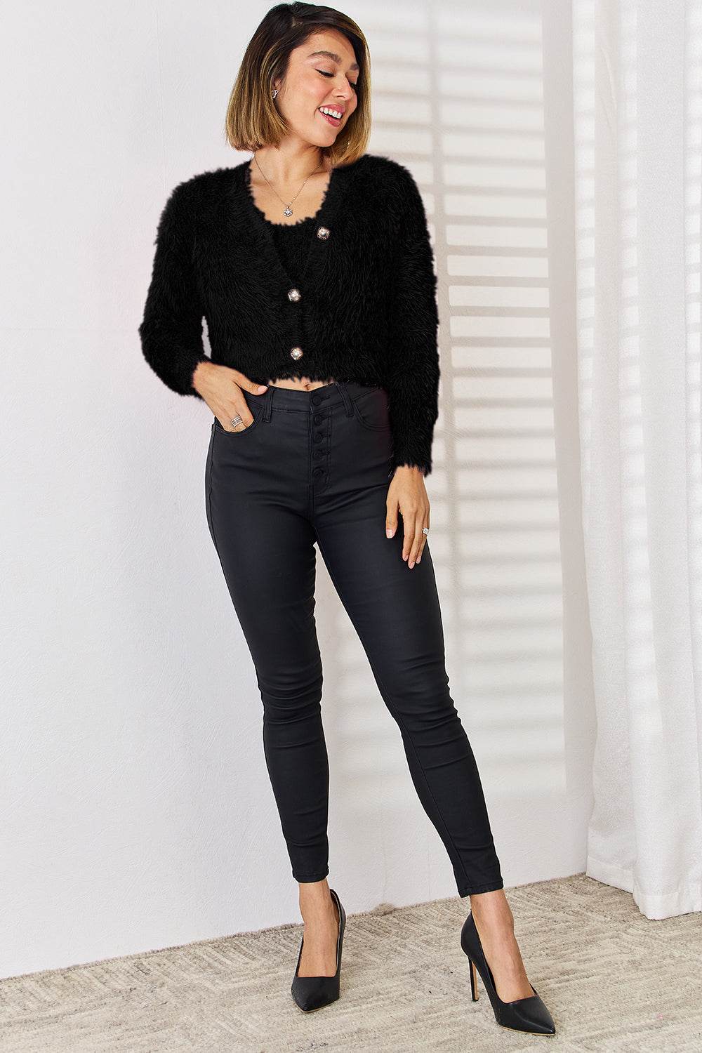 Scoop Neck Vest and Cardigan Sweater Set - DaTrendStore.Com