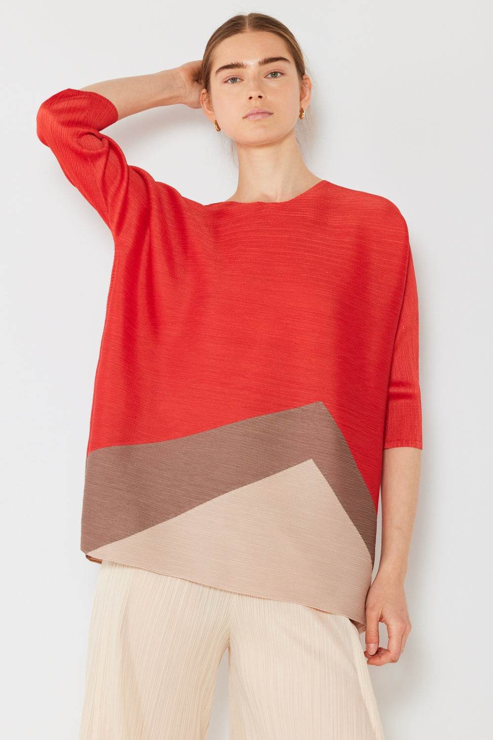 Marina West Swim Pleated Horizontal Rib Color Block Top - DaTrendStore.Com