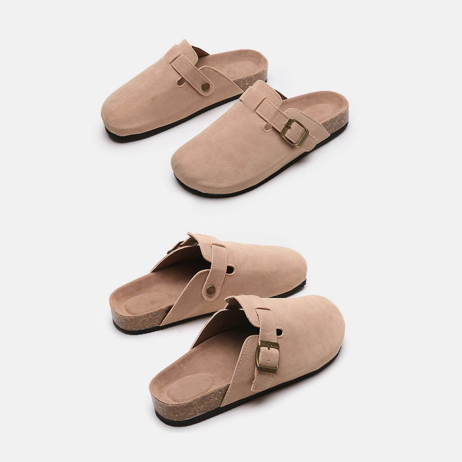 Suede Closed Toe Buckle Slide - DaTrendStore.Com