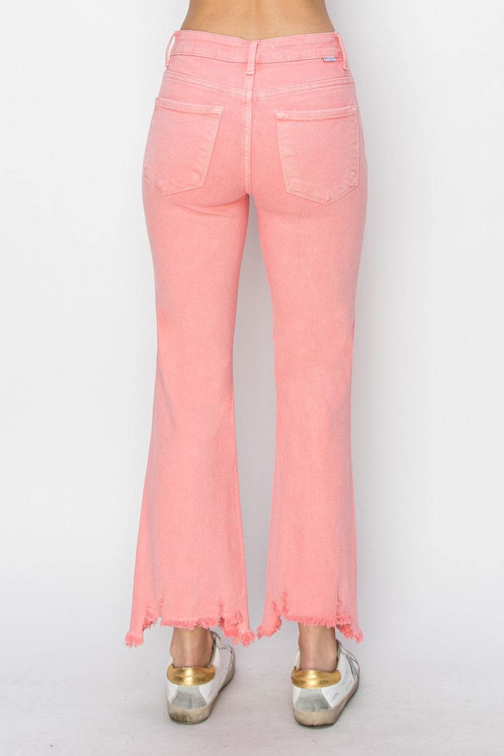 RISEN Raw Hem Bootcut Jeans with Pockets - DaTrendStore.Com
