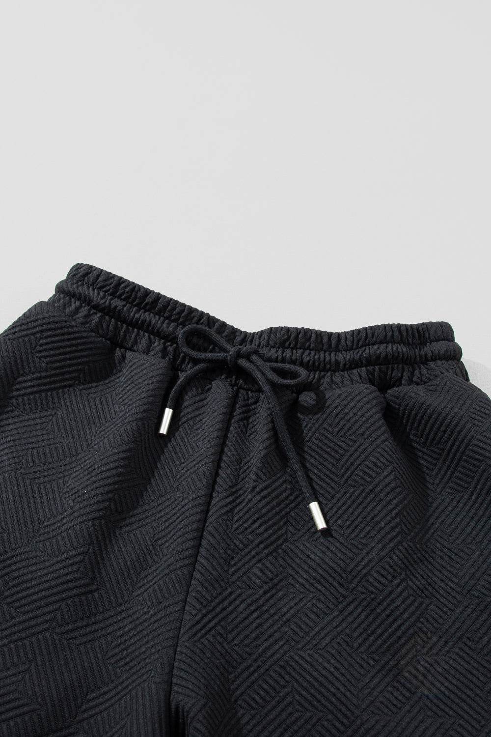 Ruffled Quarter Zip Top and Drawstring Pants Set - DaTrendStore.Com