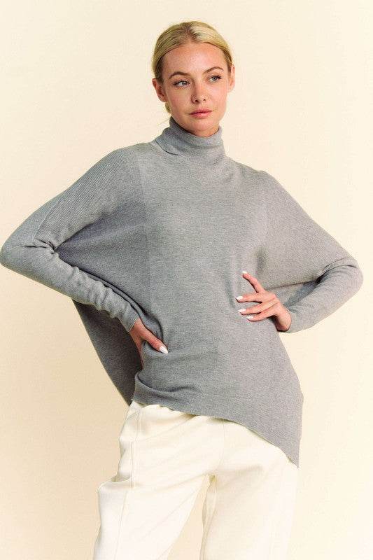 Davi & Dani Turtleneck Long Sleeve Knit Top - DaTrendStore.Com