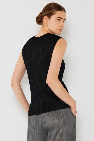 Marina West Swim Pleated Sleeveless Crewneck Tank - DaTrendStore.Com