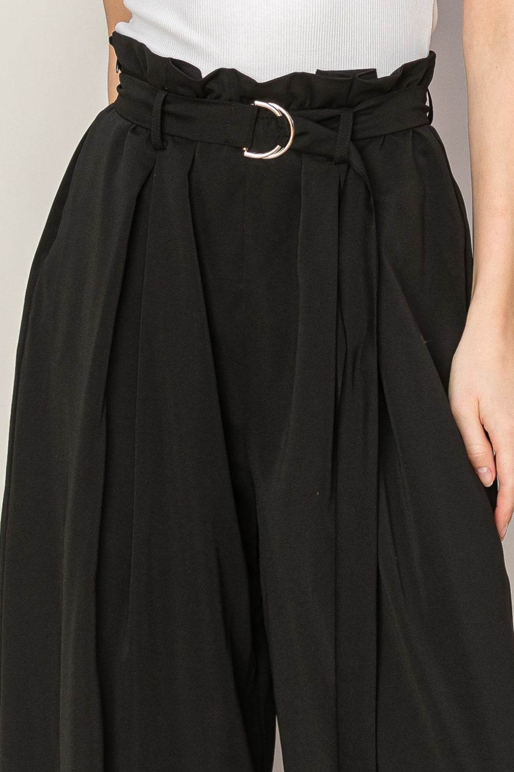 HYFVE Paperbag Waist Wide Leg Pants - DaTrendStore.Com